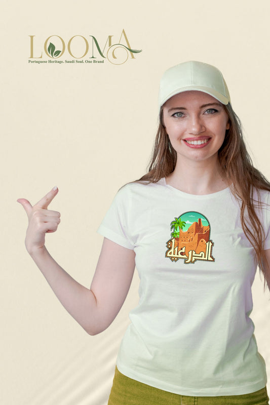 Woman wearing a white t-shirt 